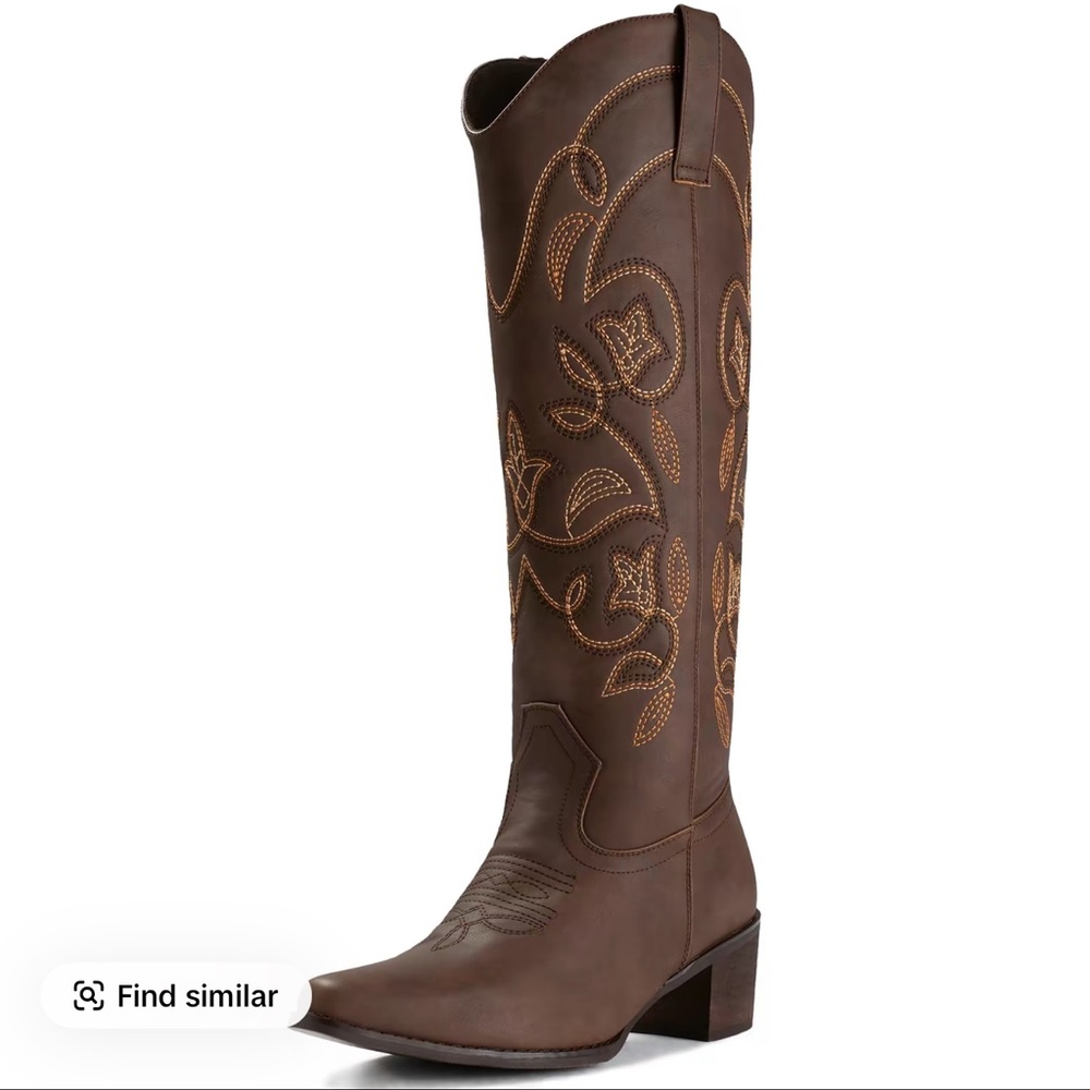 UV Western Cowgirl Boots for Women Pointy Toe Mid Calf Size 8